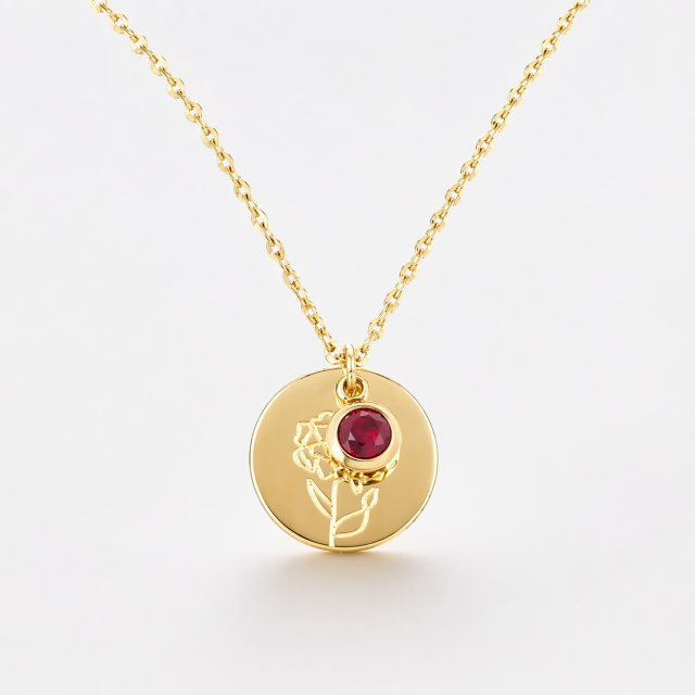 Collier fleur de naissance Janvier œillet