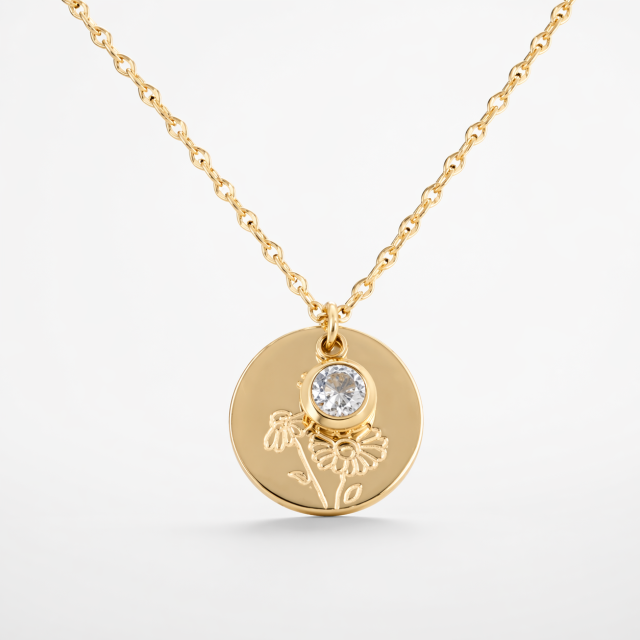 Collier fleur de naissance Avril marguerite