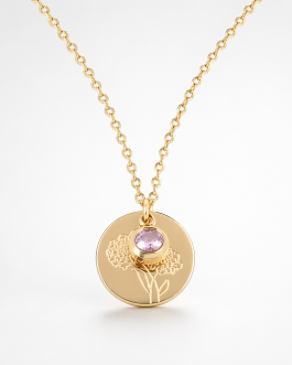 Collier fleur de naissance Octobre souci