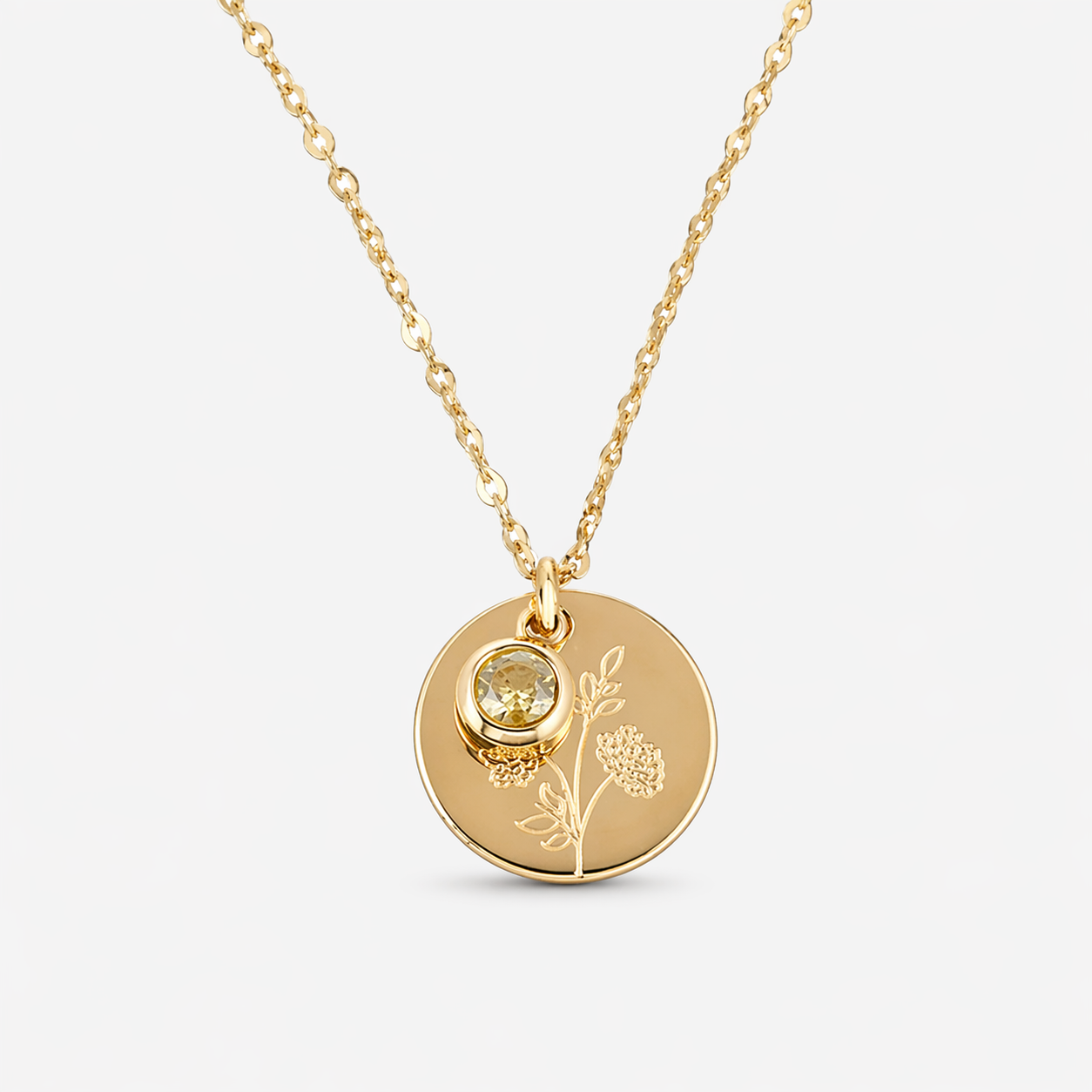 Collier fleur de naissance Novembre chrysanthème