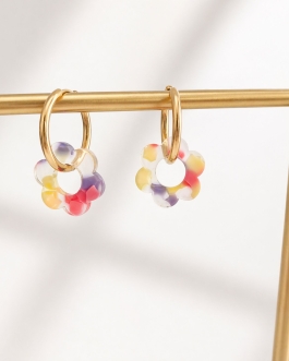 Boucles d’oreilles Fleur terrazo Rosalie