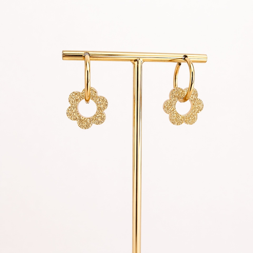 Boucles d'oreilles paillettes Fleur Rosalie