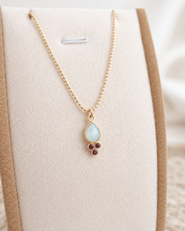 collier calcédoine bleue Émera