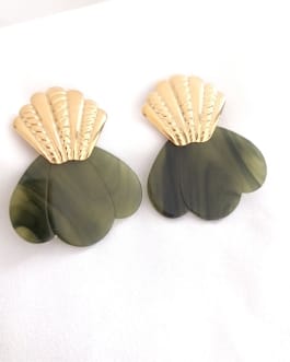 boucles d’oreilles Lily olive