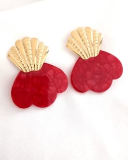 boucles d’oreilles Lily rouge