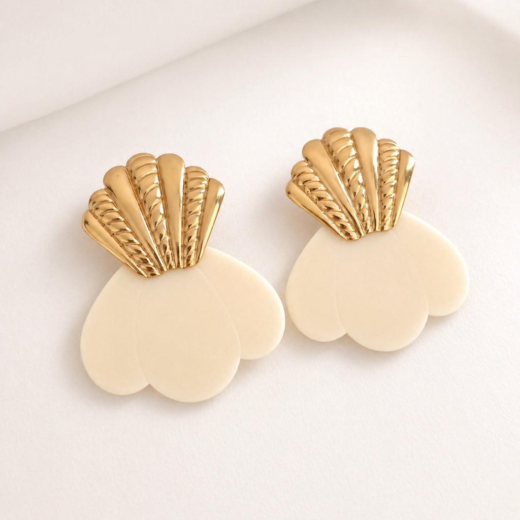 boucles d’oreilles Lily écru