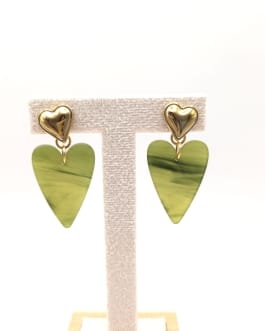 boucles d'oreilles cœurVert Romy