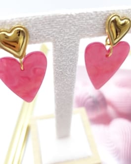 boucles d'oreilles cœurRose Romy