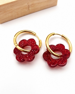 Boucles d’oreilles PailletéRouge Rosalie
