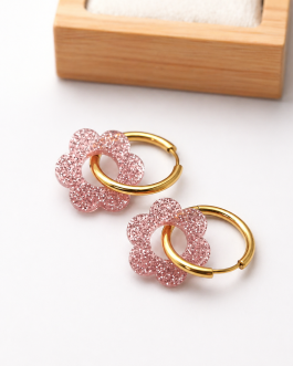 Boucles d’oreilles PailletéVieuxRose Rosalie