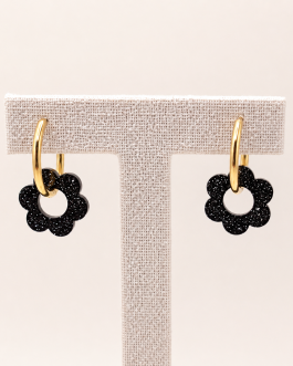 Boucles d’oreilles PailletéNoir Rosalie