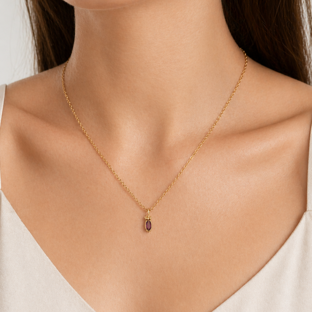 Collier Perle Améthyste Célestine