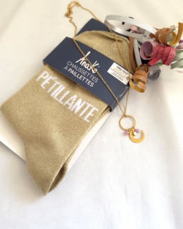 Chaussettes “PÉTILLANTE”+Collier