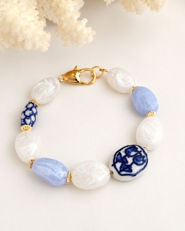 Bracelet bleu blanc Elia