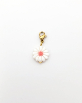 Clips marguerite nacre-Blanc-Corail