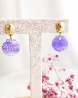 boucles d’oreilles Eléa MauveGris