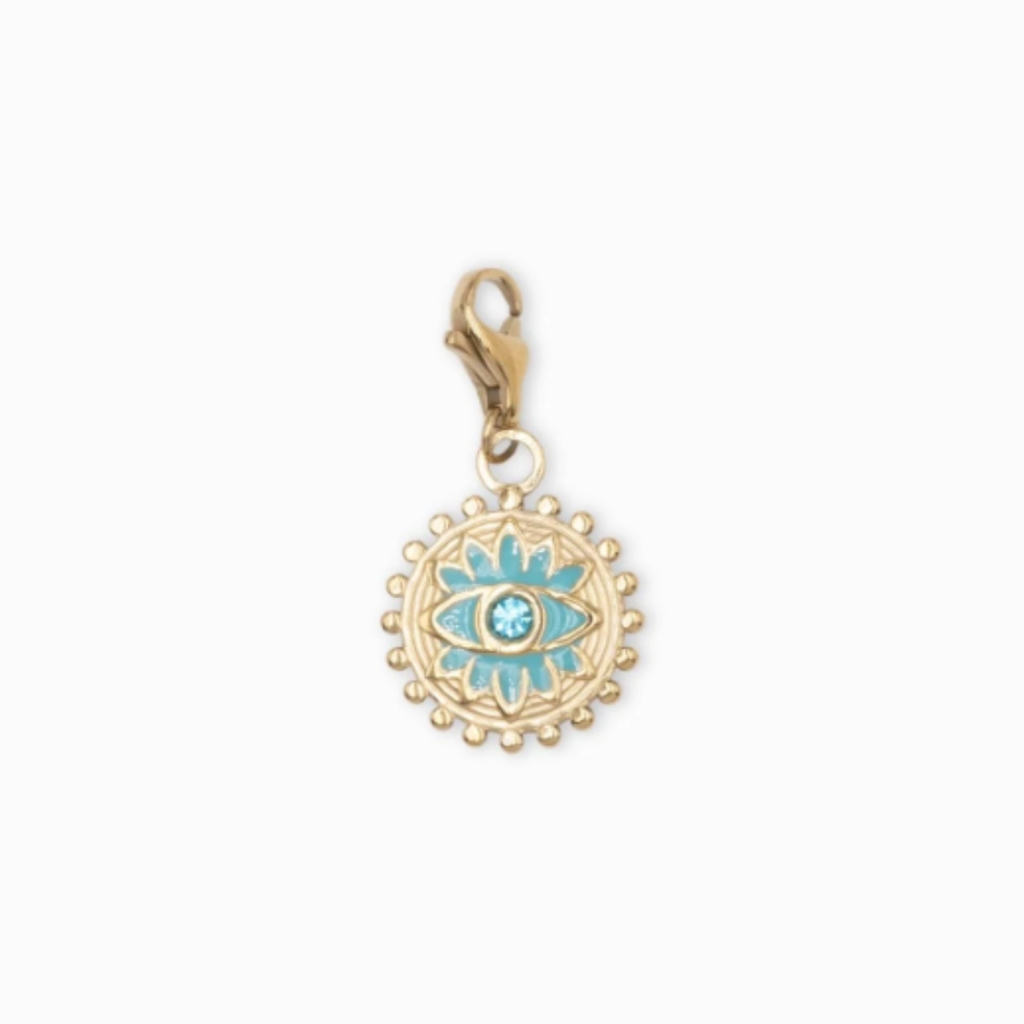 Clips oeil cristal bleu