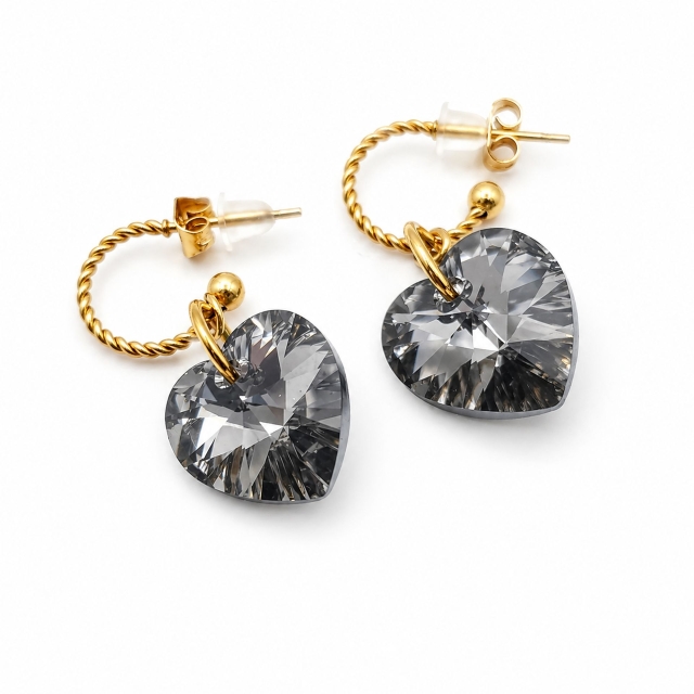 Boucles d'oreilles Gris nuit Rumi