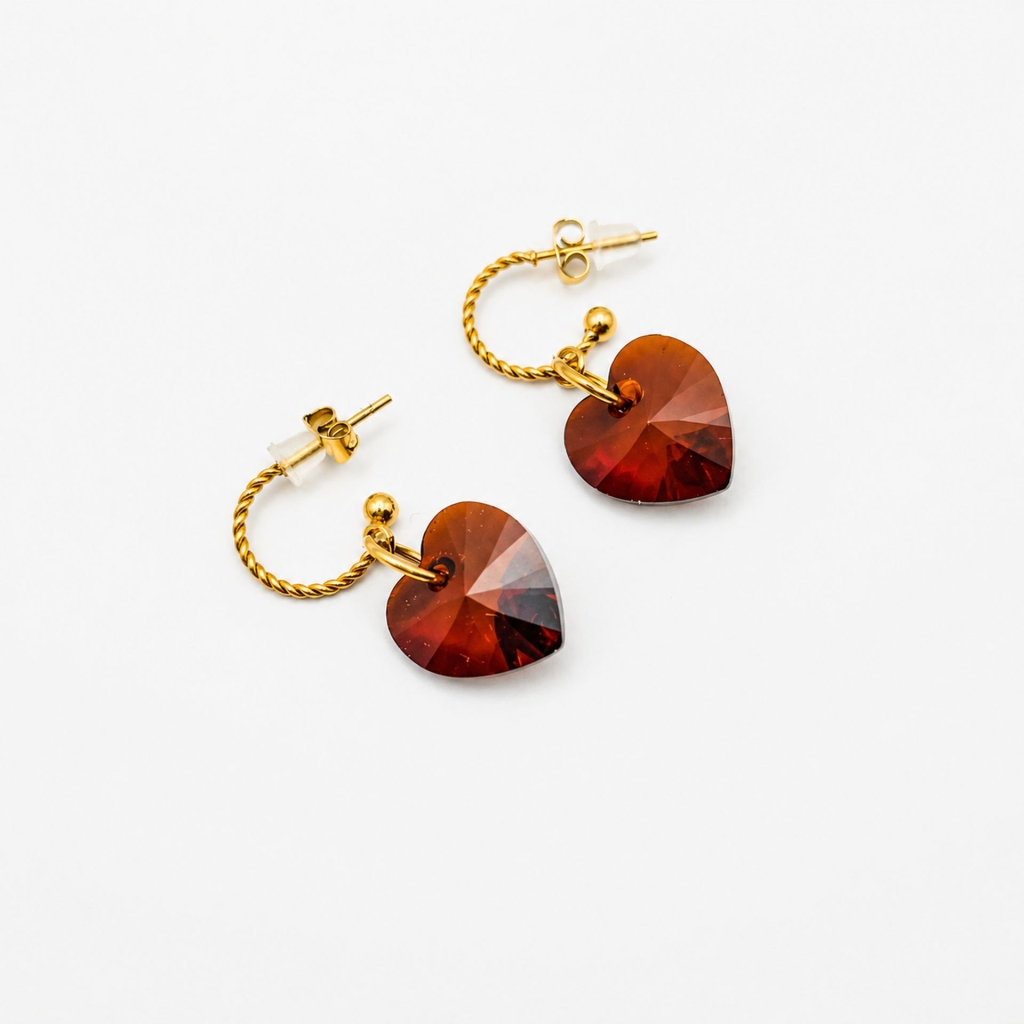 Boucles d'oreilles marron Rumi