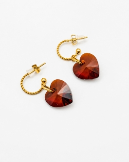 Boucles d'oreilles marron Rumi