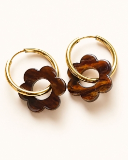 Boucles d’oreilles marronMarbré Rosalie