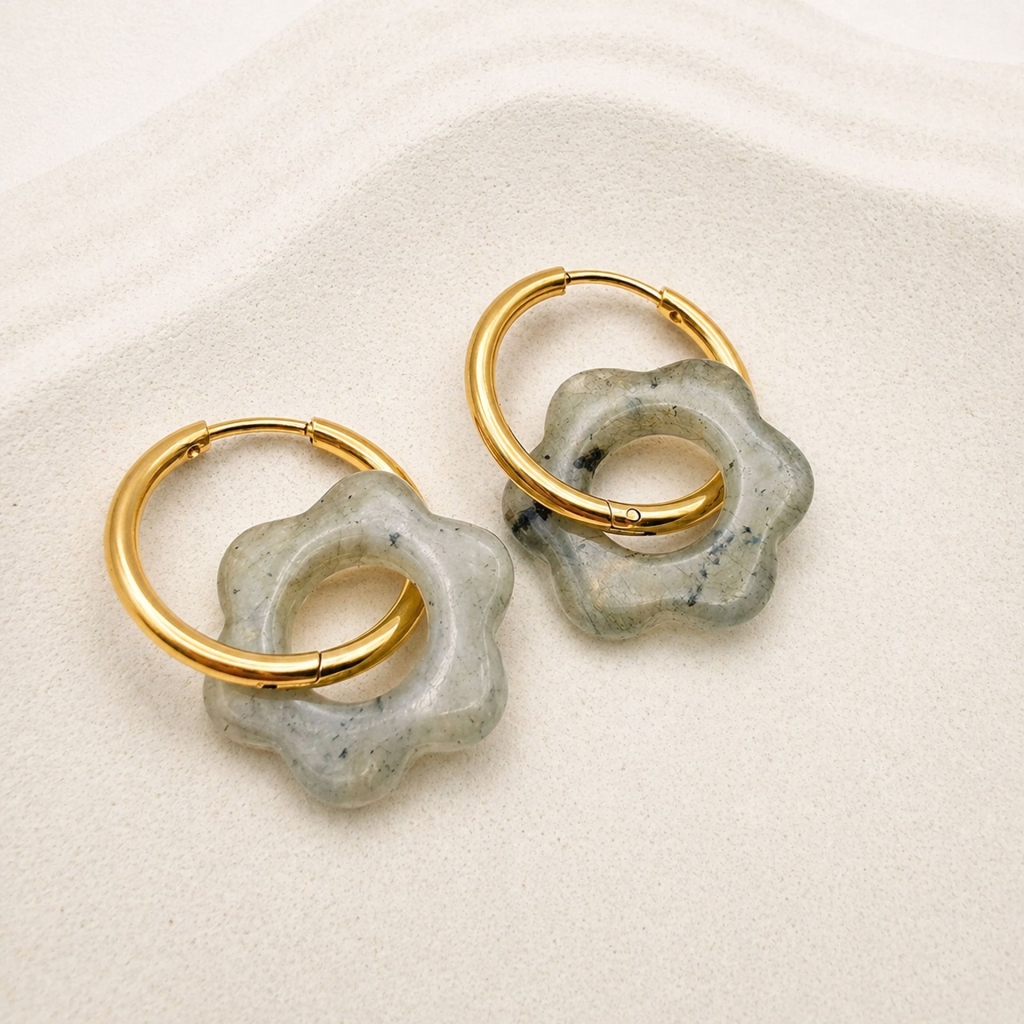 Boucles d’oreilles labradorite Rosalie