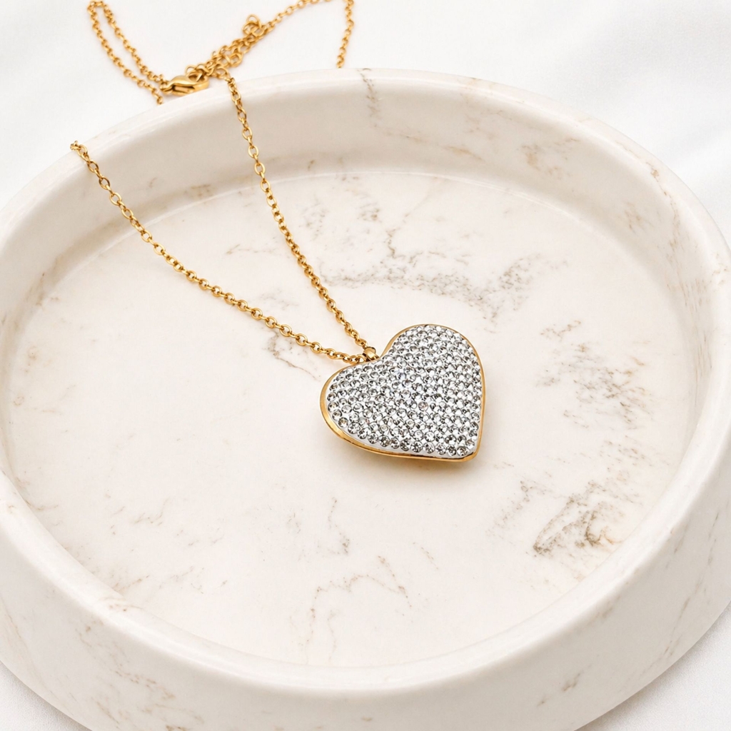 Collier coeur Claire blanc