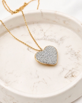 Collier coeur Claire blanc