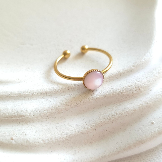 bague Essentielle Nacre rose