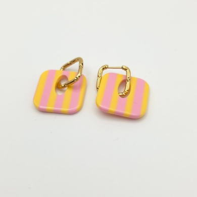 Rosalie carrée RayésRose clair