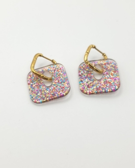 Rosalie carrée Pailleté multicolore