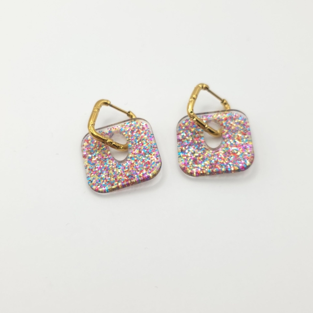 Rosalie carrée Pailleté multicolore