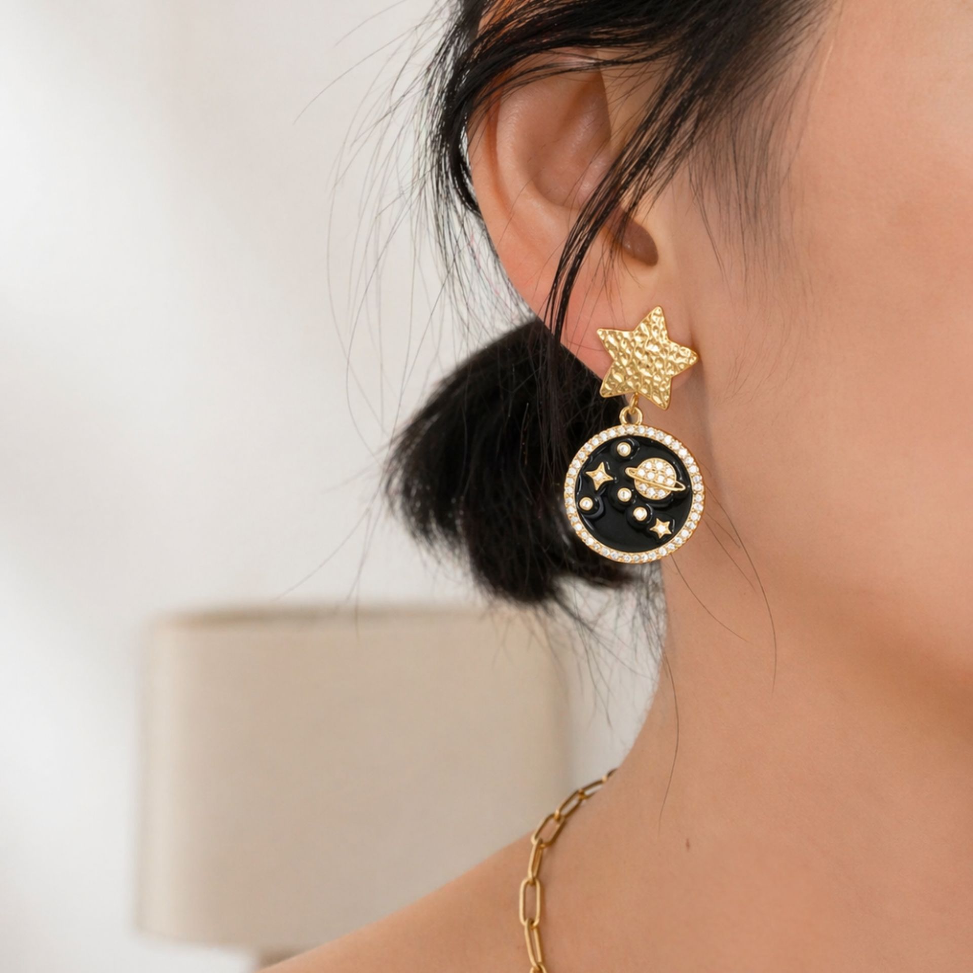 Boucles d’oreilles lune Astrée
