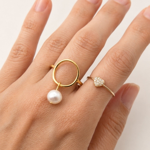 Bague perle eau douce Poésie