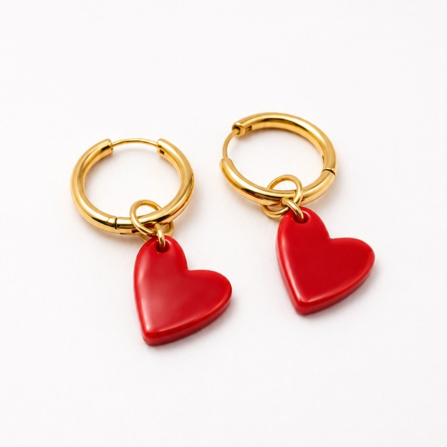Boucles d’oreilles Kiss rouge