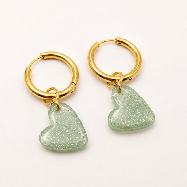 Boucles d’oreilles Kiss vert