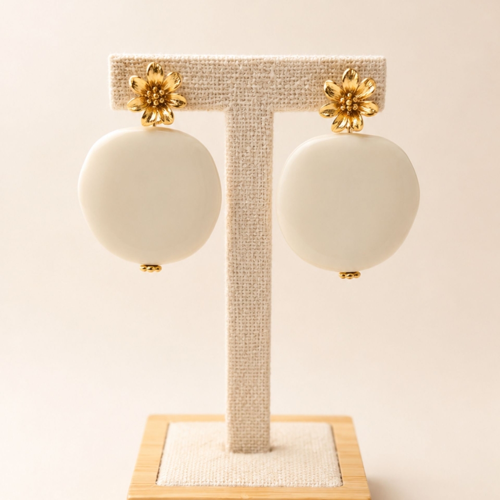 Boucles d’oreilles blanches Sophia