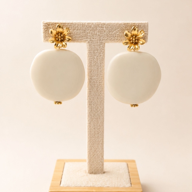 Boucles d’oreilles blanches Sophia