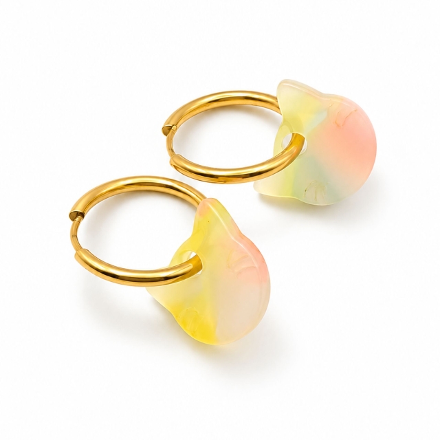 Rosalie chat jaune rose blanc