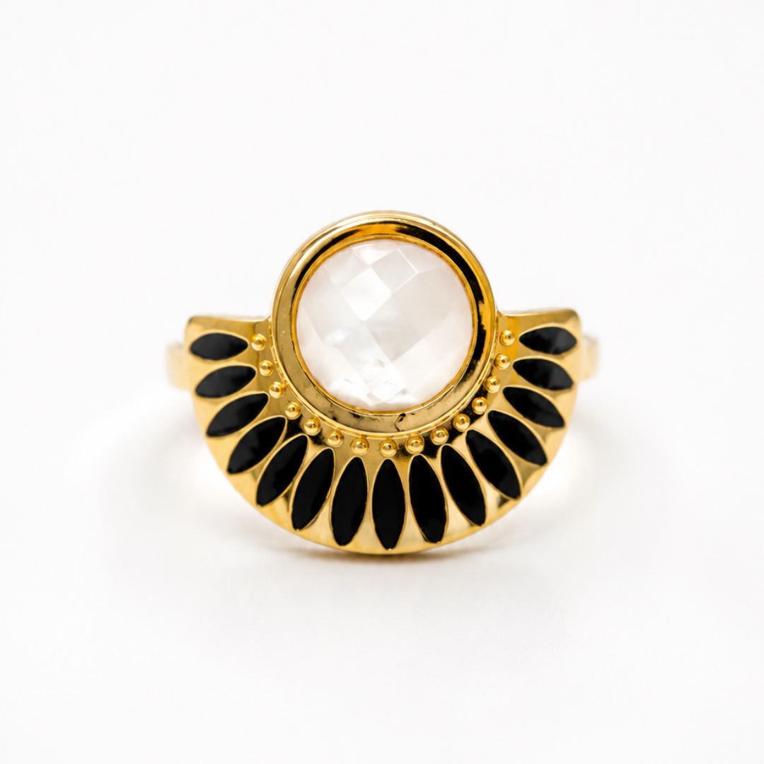 Bague Takoda noir nacre (réservé biche )