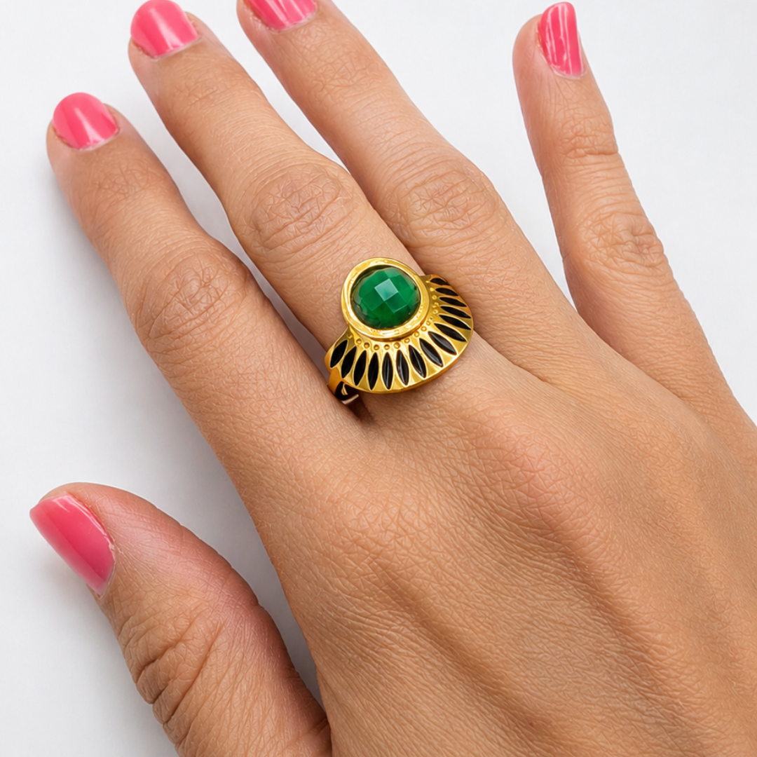 Bague Takoda onyx vert – Image 2