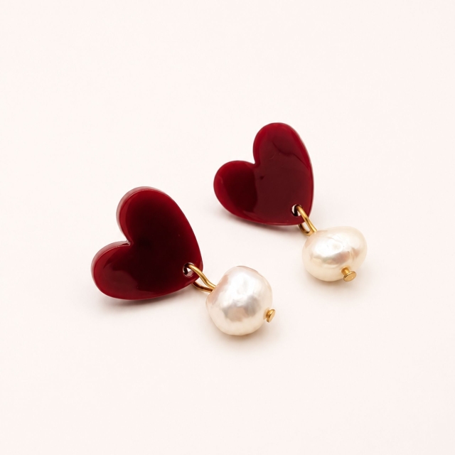 Boucles d’oreilles cœur Isaé