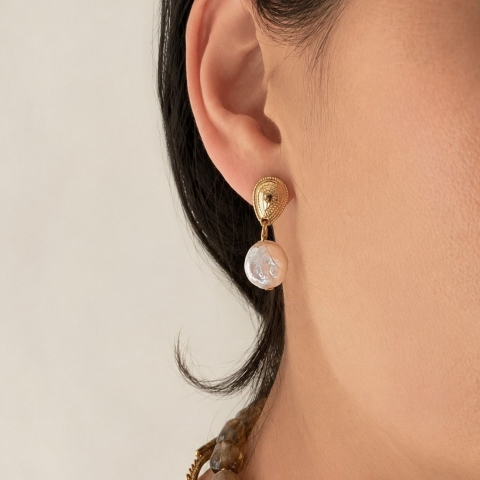 Boucles d’oreilles perle Léa
