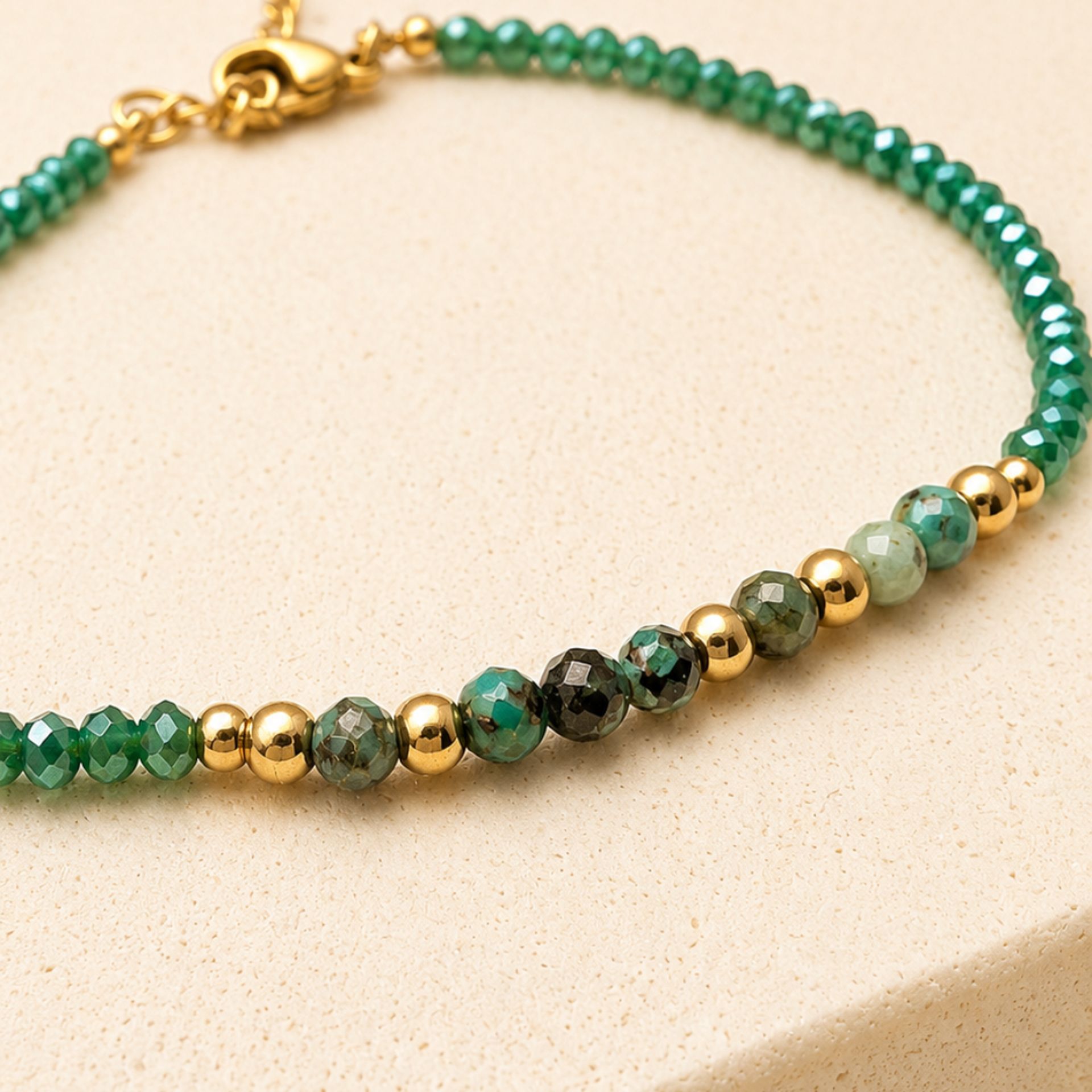 Bracelet perles vertes Oasis
